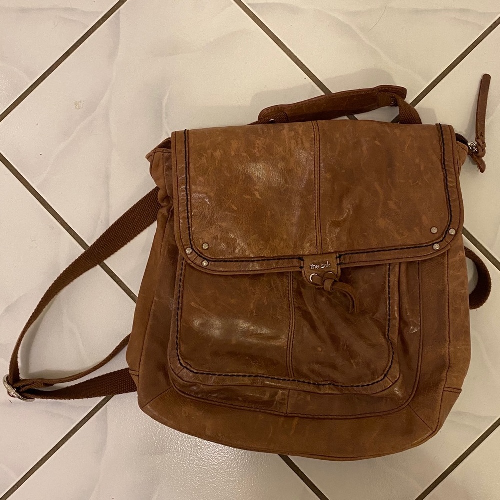 Convertible Leather Backpack Purse